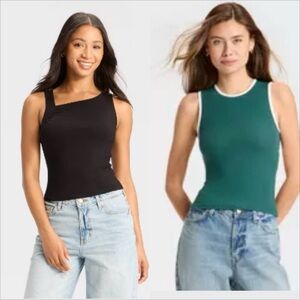 Wild Fable Embellished top black and green XXS bundle of two stylish tops